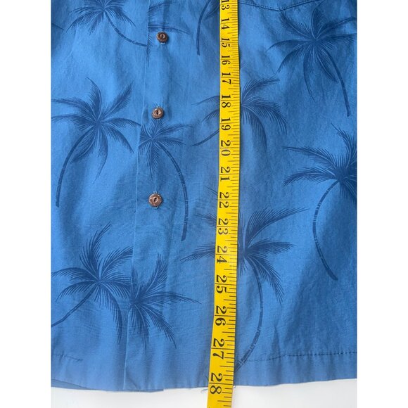Kys Vintage Mens Hawaiian Blue Palm Tree Shirt Made In Hawaii 100% Cotton Size M - Picture 7 of 7